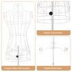 Female Mannequin Wire Dress Form Upper Torso Clothing Model Manikin Dressmaking Dummy Adjustable White