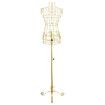 Female Mannequin Wire Dress Form Upper Torso Clothing Model Manikin Dressmaking Dummy Adjustable Gold