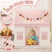 Kids Playhouse Play Tent Childrens Toys Princess Castle Pink Boys Girls Indoor Outdoor Room House with Mat Star Lights Banner 1 Door 3 Windows