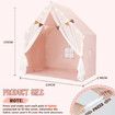 Kids Playhouse Play Tent Castle Princess Indoor Outdoor Girls Boys Gift Childrens Room Cottage with Mat Star Lights Banner 1 Door 2 Windows