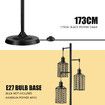 Modern Floor Lamp Standing Reading Light Tall Black Corner Industrial for Bed Living Room Office with Cage Shades 169cm