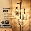 Modern Floor Lamp Standing Reading Light Tall Black Corner Industrial for Bed Living Room Office with Cage Shades 169cm