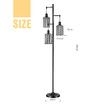 Modern Floor Lamp Standing Reading Light Tall Black Corner Industrial for Bed Living Room Office with Cage Shades 169cm