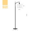 Modern Floor Lamp LED Reading Light Free Standing Minimalist Arc Industrial Adjustable Linen Lampshade Bedroom