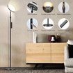 Floor lamp LED Reading Modern Double Side Lighting Height Minimalist Arc Adjustable Touch Remote Control Bedroom