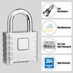 Outdoor Padlock [One Touch Unlock] High Security Weatherproof, Hidden Password Design Suitable for Locker,Silver