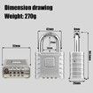 Outdoor Padlock [One Touch Unlock] High Security Weatherproof, Hidden Password Design Suitable for Locker,Silver