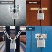 Outdoor Padlock [One Touch Unlock] High Security Weatherproof, Hidden Password Design Suitable for Locker,Silver