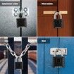 Outdoor Padlock [One Touch Unlock] High Security Weatherproof, Hidden Password Design Suitable for Locker,Black