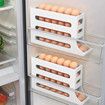Refrigerator Egg Storage Box Automatic Rolling Rack for Large Capacity Egg Holder Color White