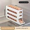 Refrigerator Egg Storage Box Automatic Rolling Rack for Large Capacity Egg Holder Color White