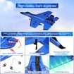 RC Plane Toy Remote Control Airplane Easy Fly Jet Night Lights RTF SU35 Model 2CH 2.4GHz USB Charging Blue Beginner Kids Outdoor Adventure