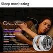 Smart Ring 12# Fitness Tracker Activity Tracker Rate Monitor Sleep Recorder Activity Reminder IP68 Waterproof Level Silver