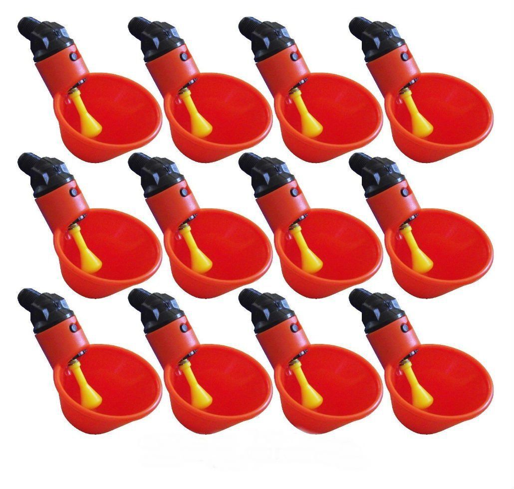 10-Pack Automatic Chicken Waterer Cups Poultry Water Feeder Kit Suitable for Chicks Duck Goose Turkey and Bunny