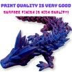 12" 3D Printed Crystal Dragon,Articulated Dragon,Dragon Fidget Toy,Home Office Decor Executive Desk Toy (Laser Purple)