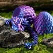 12" 3D Printed Crystal Dragon,Articulated Dragon,Dragon Fidget Toy,Home Office Decor Executive Desk Toy (Laser Purple)