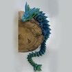 12" 3D Printed Crystal Dragon,Articulated Dragon,Dragon Fidget Toy,Home Office Decor Executive Desk Toy (Laser Green)
