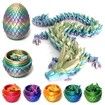 Easter Dragon Egg 3D Printed Dragon Egg Articulated Dragon Crystal Dragon with Dragon Fidget Dragon Egg Toy Executive Desk Toys