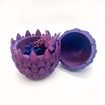Dragon Egg,Red Mix Gold,Surprise Egg Toy with Flexible Dragon,3D Printed Gift,Articulated Dragon Egg Fidget Toy (Purple,12" Dragon )