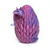 Dragon Egg,Red Mix Gold,Surprise Egg Toy with Flexible Dragon,3D Printed Gift,Articulated Dragon Egg Fidget Toy (Purple,12" Dragon )