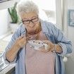 Small Scoop Plates for Elderly - Adaptive Plates with Handles, One Handed Adaptive Equipment, Disabled Products, Non Skid Melamine Bowls with Handles 17CM Milky White