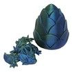 3D Printed Dragon in Egg,Full Articulated Rose Dragon Crystal Dragon with Dragon Egg,Flexible Joints Home Decor Executive Desk Toys,Office Decor (Blue And Green)