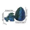 3D Printed Dragon in Egg,Full Articulated Rose Dragon Crystal Dragon with Dragon Egg,Flexible Joints Home Decor Executive Desk Toys,Office Decor (Blue And Green)