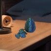 3D Printed Dragon in Egg,Full Articulated Rose Dragon Crystal Dragon with Dragon Egg,Flexible Joints Home Decor Executive Desk Toys,Office Decor (Blue And Green)