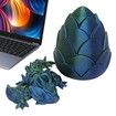 3D Printed Dragon in Egg,Full Articulated Rose Dragon Crystal Dragon with Dragon Egg,Flexible Joints Home Decor Executive Desk Toys,Office Decor (Blue And Green)