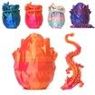 3D Printed Dragon in Egg,Full Articulated Crystal Dragon with Dragon Egg,Flexible Joints Home Decor Executive Desk Toys,Office Decor (Red)