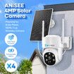WiFi Security Camerax4 CCTV Set Solar Wireless Home PTZ Outdoor Surveillance System 4MP Spy Waterproof Remote Channel