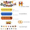 Dragon Ball Birthday Party Supplies Set,Includes Happy Banner Cake And Cupcake Toppers - 24 Latex Balloons for Kids Theme Birthday Party Decoration