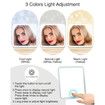 Makeup Bag with Light Up Mirror,Makeup Case Travel Cosmetic Bags Brush Organizer Storage Box,Rechargeable Vanity Mirror with 3 Color Lights,High Frame Mirror Protection (Black)