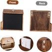 Rustic Burnt Wood Wall Mountable Restaurant Tip, Fundraising Donation Money Collection or Comment Ballot Box with Lock and Key, Clear Acrylic Sign Holder and Chalkboard Surface