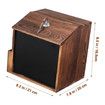Rustic Burnt Wood Wall Mountable Restaurant Tip, Fundraising Donation Money Collection or Comment Ballot Box with Lock and Key, Clear Acrylic Sign Holder and Chalkboard Surface