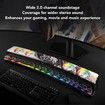 Computer Speakers Bluetooth Wireless Gaming Speakers Clock Led Display 3D Stereo Subwoofer Aux Fm Sound Bar For Tv Home Theater Color White