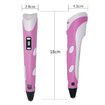 (Pink)3D Printing Pen with Display - Includes 3D Pen, 3 Starter Colors of PLA Filament