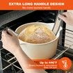 Silicone Bread Sling Dutch Oven Liner,Non-Stick & Easy Clean Reusable Oval and Round Silicone Bread Baking Mat with Long Handles,Easy to Transfer Sourdough Bread - 2 Gray set