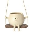 Swing Hanging Planter Cute Planter Pots for Outdoor Indoor Plants Succulent Pots for String Resin with Drainage Hole Gifts