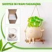 Swing Hanging Planter Cute Planter Pots for Outdoor Indoor Plants Succulent Pots for String Resin with Drainage Hole Gifts