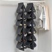 Hanging Shoe Organizer,Shoe Storage Bag Non-Woven Hanging Closet Organizers,12 Compartment Dustproof Storage Convenient Shoe Rack(Grey)