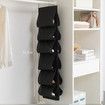 Hanging Shoe Organizer,Shoe Storage Bag Non-Woven Hanging Closet Organizers,12 Compartment Dustproof Storage Convenient Shoe Rack(Black)