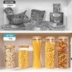 10*30 CM Glass Food Storage Jars, Set of 3 Large Food Containers with Airtight Bamboo Wood Lids for Pasta, Nuts, Flour, Storage Containers