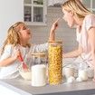 10*30 CM Glass Food Storage Jars, Set of 3 Large Food Containers with Airtight Bamboo Wood Lids for Pasta, Nuts, Flour, Storage Containers