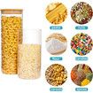 10*30 CM Glass Food Storage Jars, Set of 3 Large Food Containers with Airtight Bamboo Wood Lids for Pasta, Nuts, Flour, Storage Containers