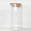 10*30 CM Glass Food Storage Jars, Set of 3 Large Food Containers with Airtight Bamboo Wood Lids for Pasta, Nuts, Flour, Storage Containers