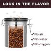 1.2L Airtight Coffee Container, Stainless Steel Coffee Bean Storage Container with Spoon, Coffee Container for Beans, Grounds, Sugar Flour, Tea Cereals