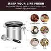 1.2L Airtight Coffee Container, Stainless Steel Coffee Bean Storage Container with Spoon, Coffee Container for Beans, Grounds, Sugar Flour, Tea Cereals