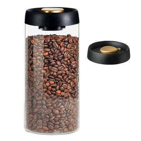 1.8L Glass Kitchen Storage Jars, Coffee Canisters with Airtight Lid Seal, Food Storage Containers, Perfect for Coffee Beans, Tea, Sugar