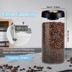 1.8L Glass Kitchen Storage Jars, Coffee Canisters with Airtight Lid Seal, Food Storage Containers, Perfect for Coffee Beans, Tea, Sugar